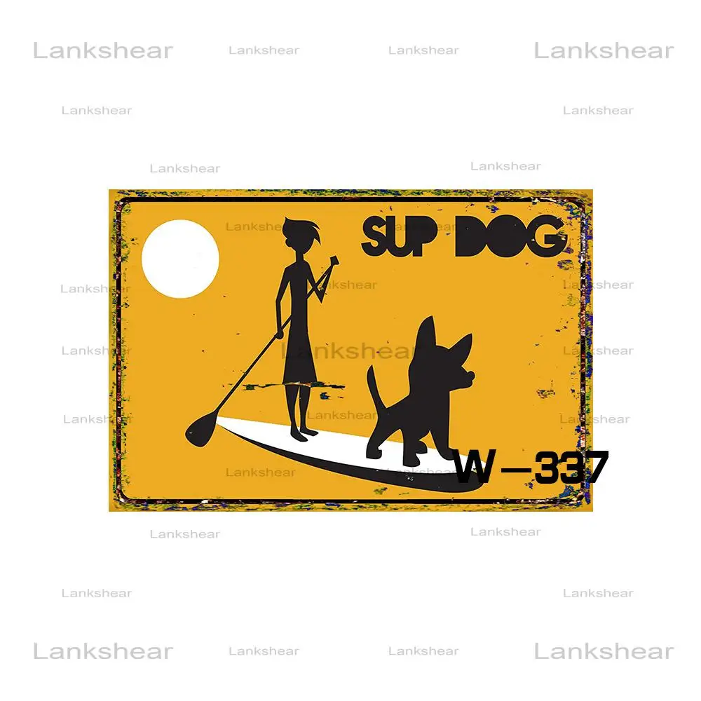 

New Metal Vintage Signs Summer Beach Hawaii Outside Seaside Metal Wall Decoration Fashion Poster Wall Arts Home Sup Dog