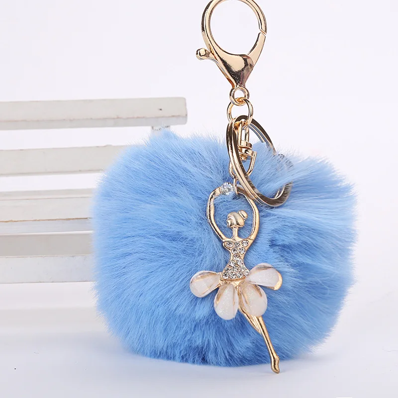 Шарик из искусственного кроличьего меха брелок с помпоном украшения для женских