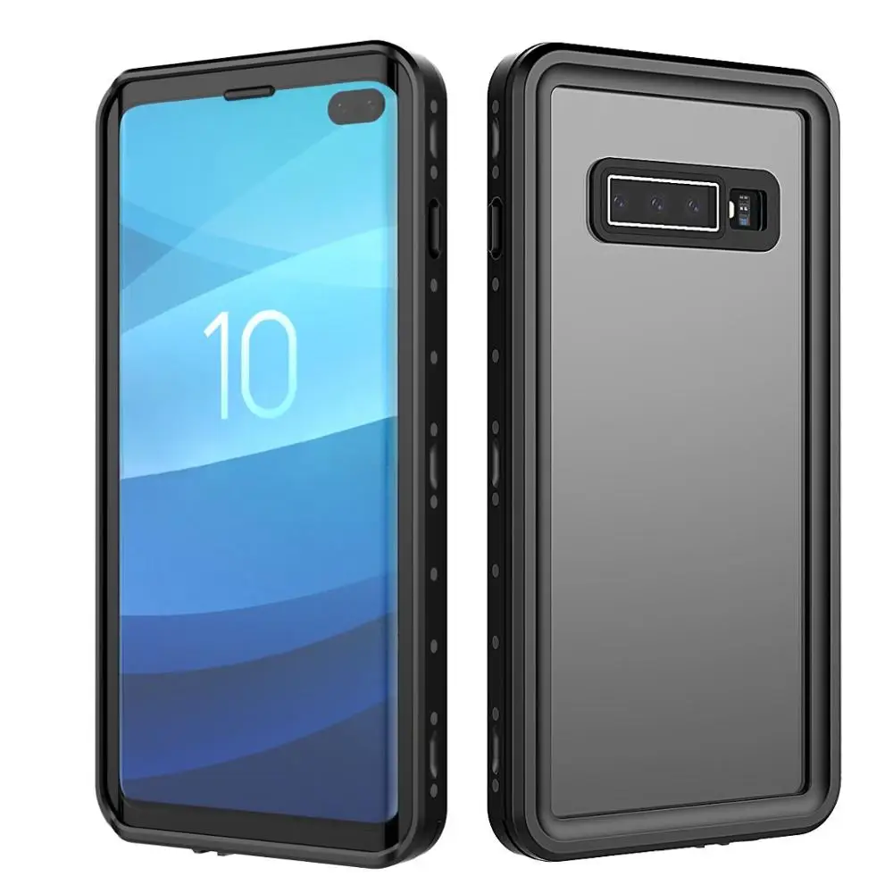 Для Galaxy S10 S10plus водонепроницаемый чехол Защита от грязи и снега для samsung Galaxy S8 S9 с сенсорным ID Чехол - Цвет: Black