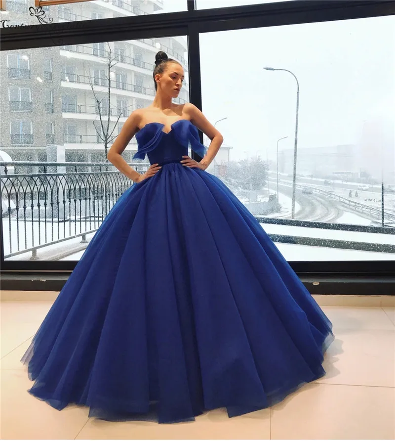 Бальное платье Королевского синего цвета платья для Quinceanera 2020 милое простое на