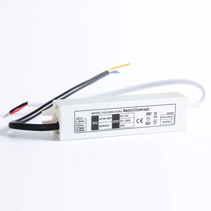 

IP67 12W 20W 30W 45W 60W 80W 100W DC 12V 24V Led Transformer Waterproof LED Power Supply LED Driver Adapter Outdoor