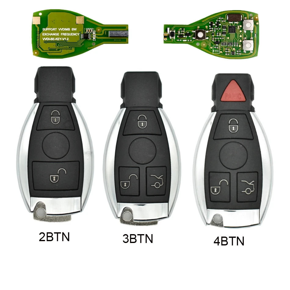 

2/3/4 Buttons Car BGA Remote Key Car Smart Key 315Mhz 433MHz for MB Mercedes Benz Year 2000+ Year VVDI Semi Keyless NEC BGA Key