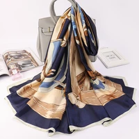 classic stripe travel silk scarves new summer sunscreen beach towel fashion dustproof handkerchief popular print 180x90cm shawls