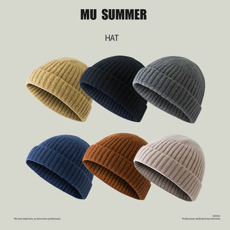 

Зимние теплые облегающие шапки, Повседневная шапка с короткой нитью в стиле хип-хоп, облегающая шапка для взрослых и мужчин, женская вязаная...