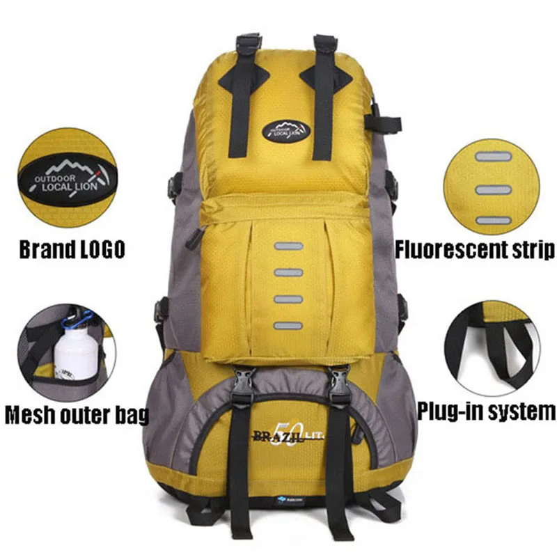 Нейлоновый рюкзак унисекс дорожная водонепроницаемая сумка с наружной рамой для