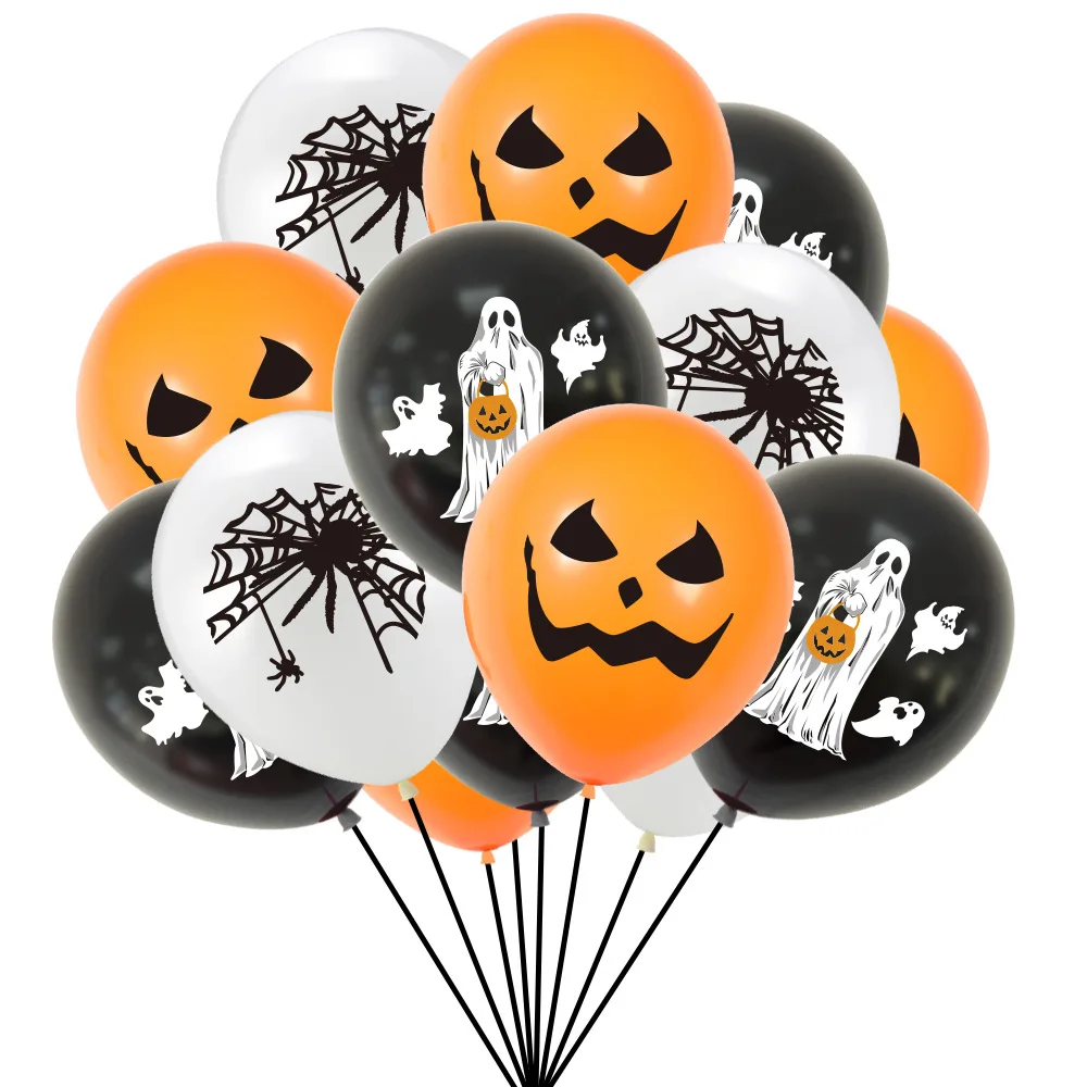 New Halloween Balloon Cake Plunge Flag Banner Set Halloween Pumpkin Zombie Skull Party Decoration