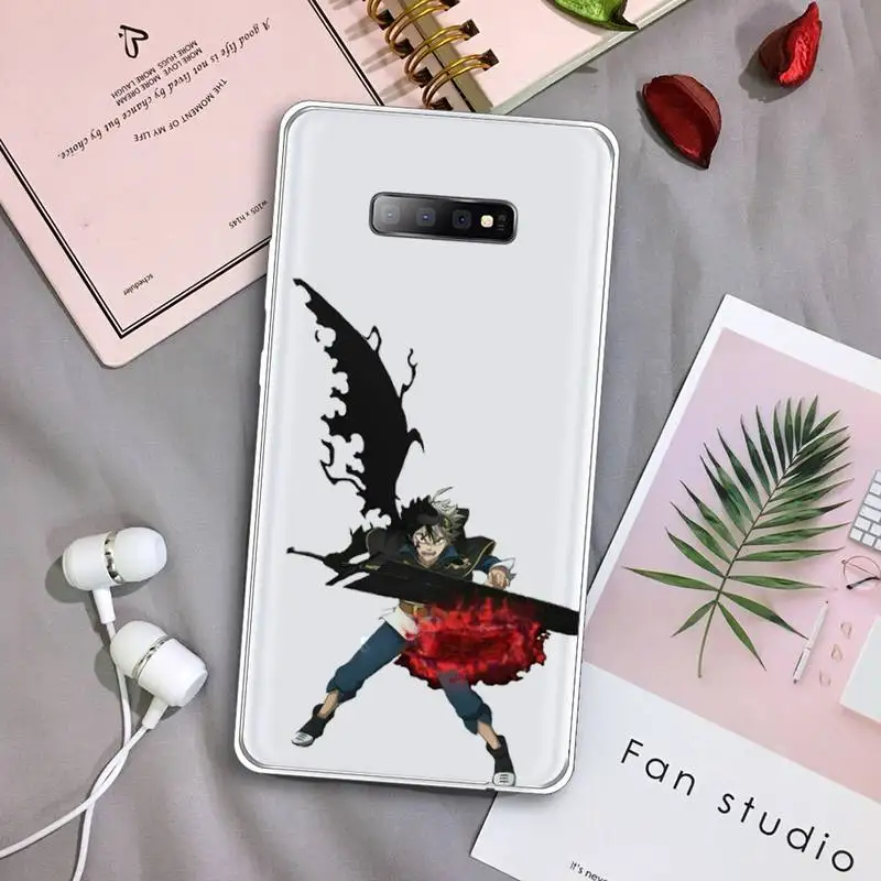 

Japan anime Black Clover Phone Case Transparent For Samsung Galaxy S A 5 7 8 9 2015 20 edge plus 10 e lite 2019