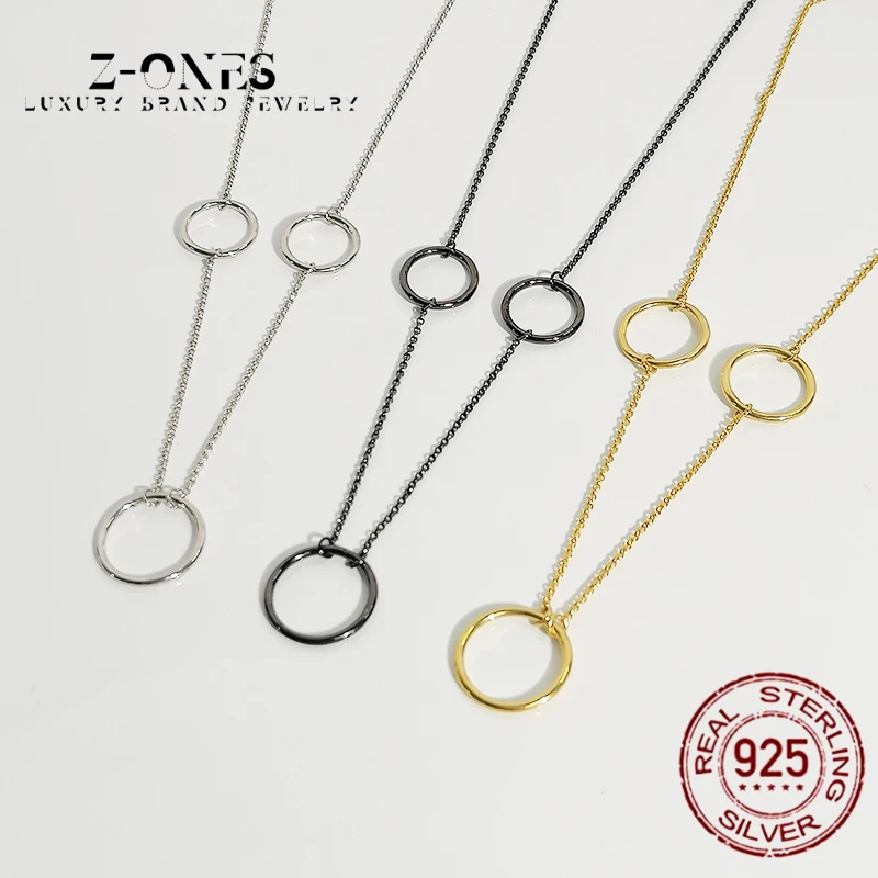

S925 Sterling Silver Ring Fashion Trend Pendant Black Silver Gold Necklace Personality Luxury Brand Monaco Jewelry Gift