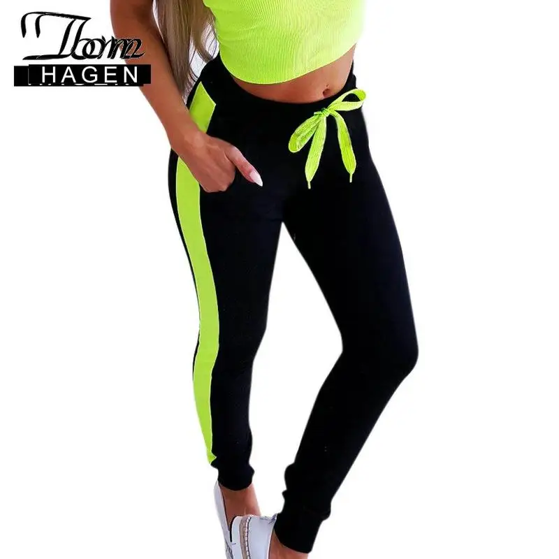 Женские неоново зеленые брюки с поясом и высокой талией|Брюки| |