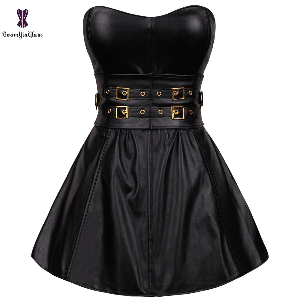 Жесткий корсет на шнуровке с пряжкой пуш-ап в стиле панк пикантное бюстье овебюст