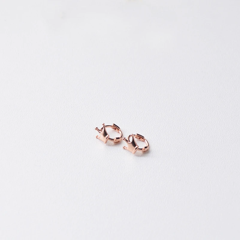 Серьги из стерлингового серебра 925 пробы модные маленькие серьги с короной