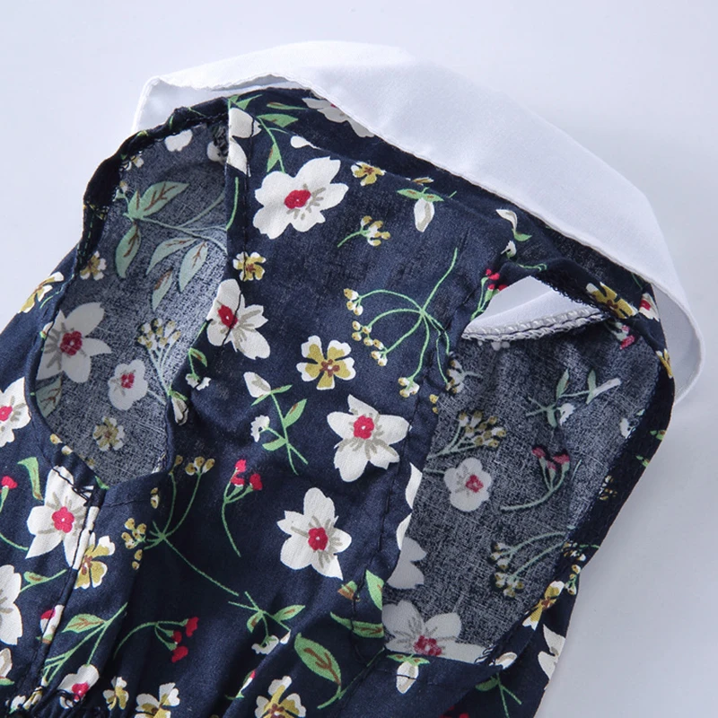 

2021 new Dog clothes pet summer dress Clothing for cats small dogs skirt Puppy wedding evening fancy Collar Floral Sleeveless an