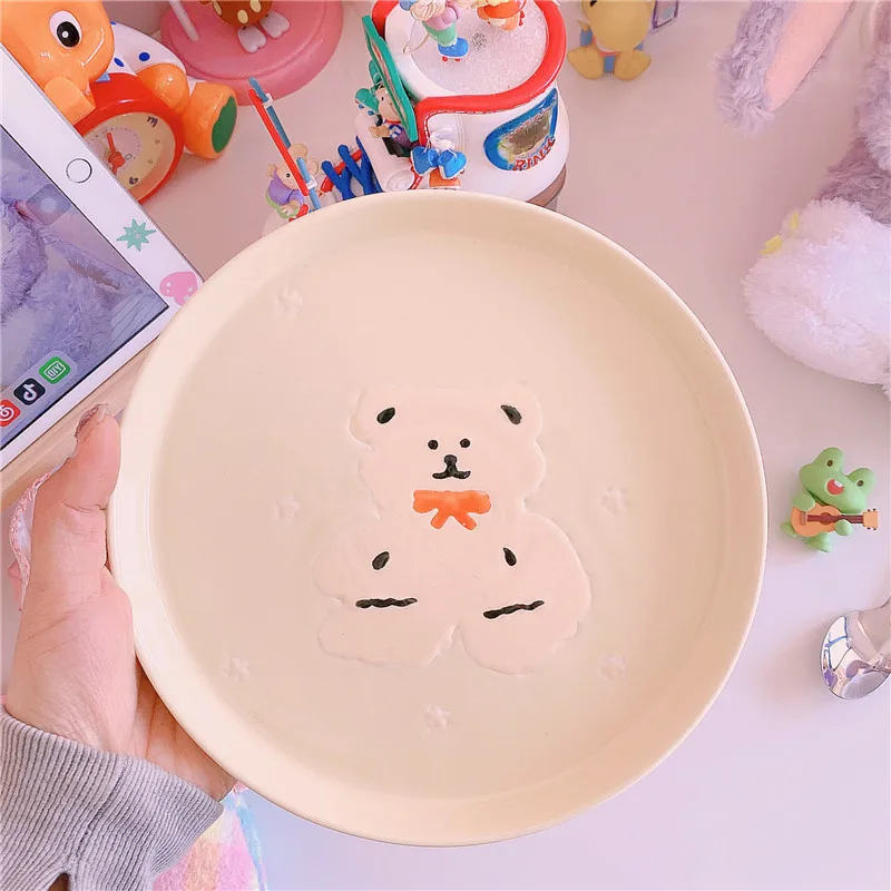 1 шт. симпатичная керамическая обеденная тарелка 4 дюйма медведь мультфильм