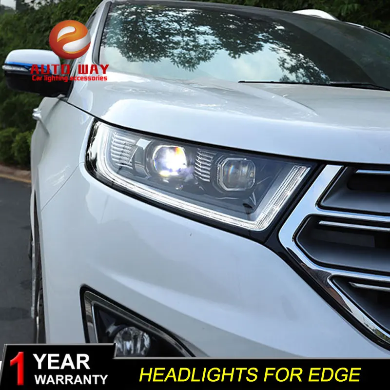 Автомобильный Стайлинг чехол для Ford Edge фары светодиодный 2015-2018 DRL Объектив с