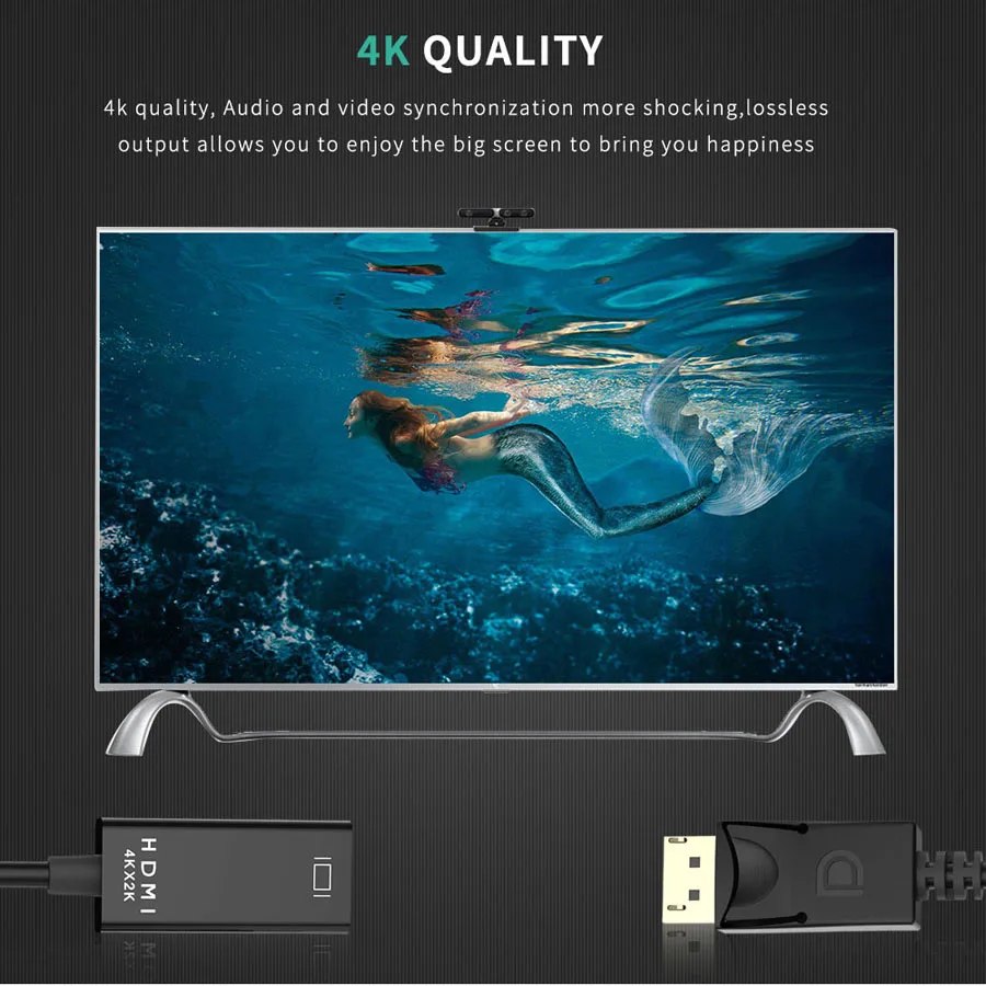 DP To HDMI-Compatible 4K 1080P Male Female DisplayPort Cable PC TV Mini Projector Television Monitor Projetor For Hp Laptop | Электроника