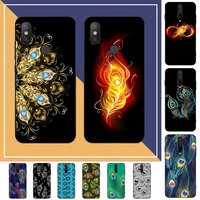 peacock feather phone case for redmi note 8 7 9 4 6 pro max t x 5a 3 10 lite pro