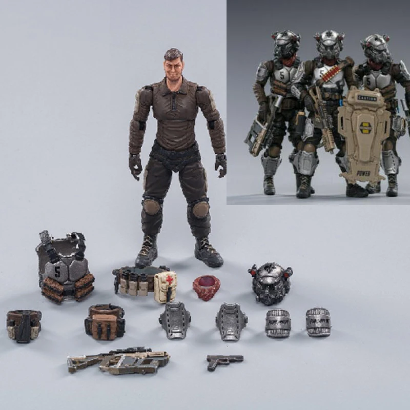 

In Stock 1/18 scale JOYTOY 82011081 skeleton group science fiction modern warfare Hell five special operations Squad 3 Sets