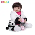 Кукла реборн KEIUMI, 23 дюйма, полностью силиконовая, Реалистичная, модная Кукла-младенец, кукла-косплей, панда, детский подарок на Рождество