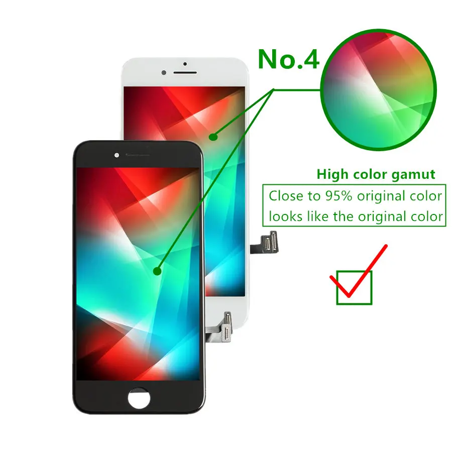 Сенсорный дигитайзер в сборе с поддержкой True tone для iPhone 8 3D без битых пикселей 7 6S 6