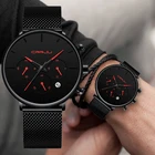 CRRJU мужские деловые часы Роскошные повседневные водонепроницаемые спортивные часы мужские кварцевые сетчатые часы из нержавеющей стали Relogio Masculino