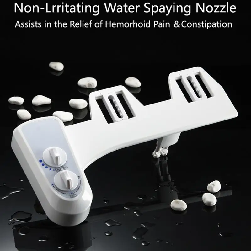 

Bidet Fresh Water Spray Set Non-Electric Mechanical Bidet Toilet Seat Attachment Retractable Nozzles for Women Elder