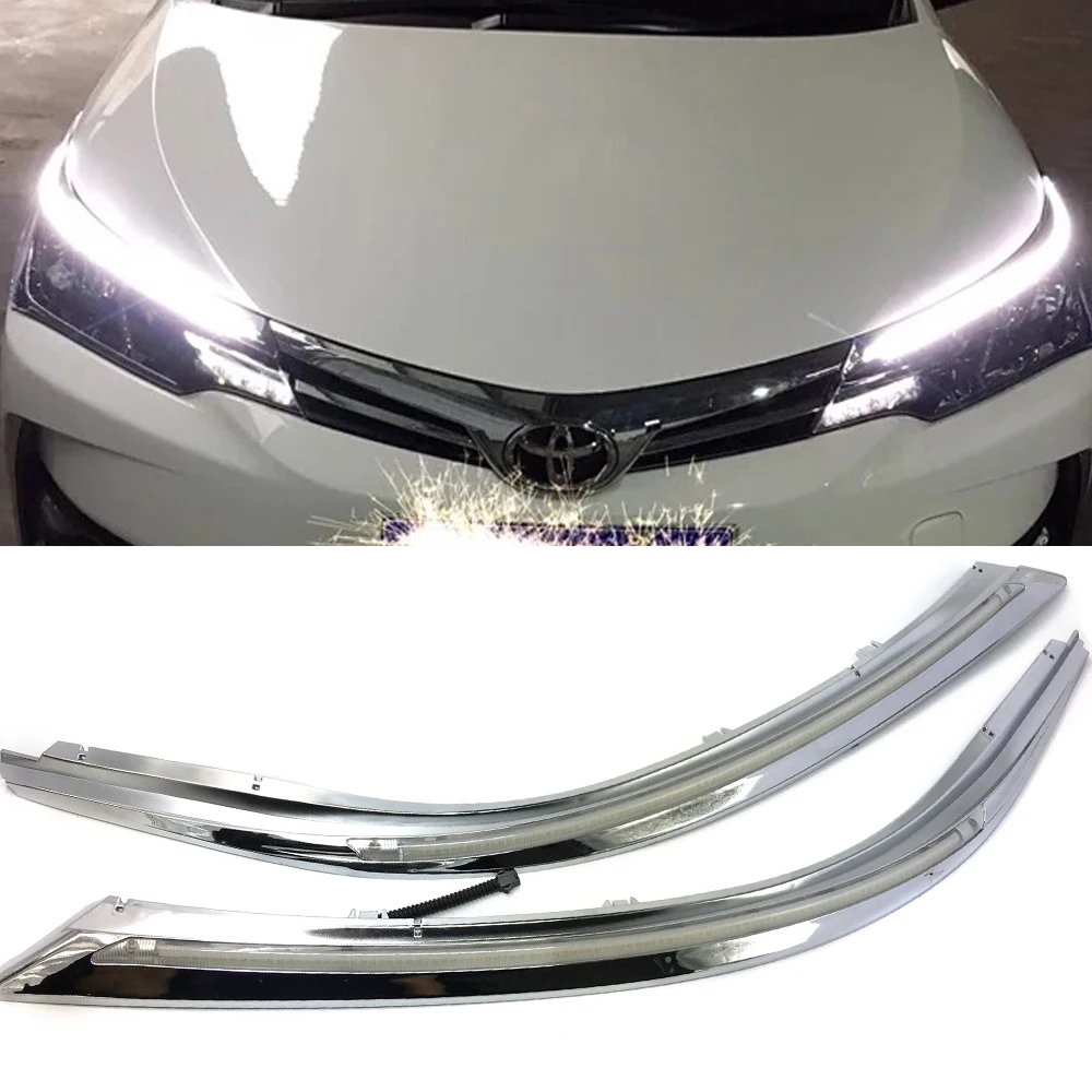 1 пара светодиодный DRL головной светильник бровей дневные ходовые огни для