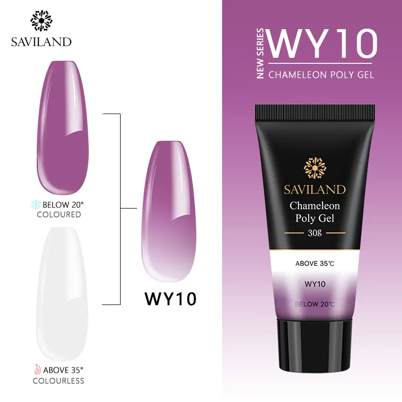 SAVILAND 30g Color Changing Poly Gel Acryl Gel UV Builder Gel Clear Pink Varnish Soft No Burnning Cover Natural Gel Polish - Цвет: WY10