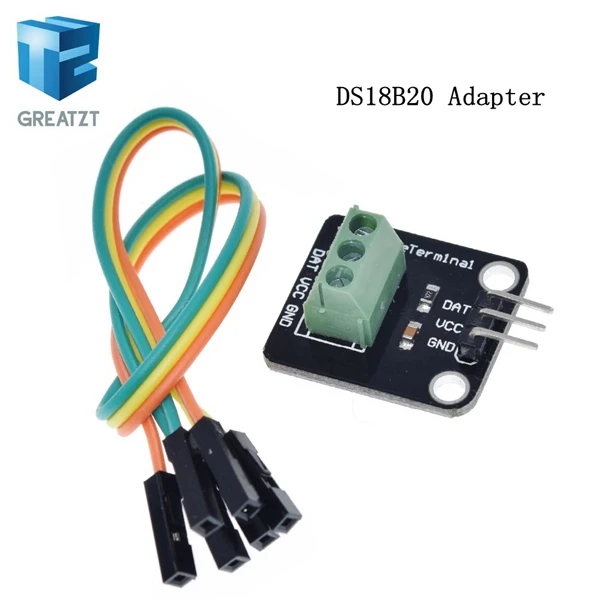 DS18B20 Adapter GREATZT 1 шт. DS1820 посылка из нержавеющей стали водонепроницаемый DS18b20 датчик температуры 18B20 для Arduino - Цвет: DS18B20 Adapter