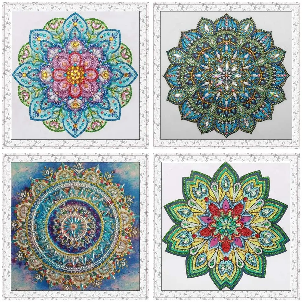 

Special Shaped Mandala Diamond Painting Kits Diamond Art Canvas Paint for Adults and Kids -Canvas Size 11.8''* 11.8''
