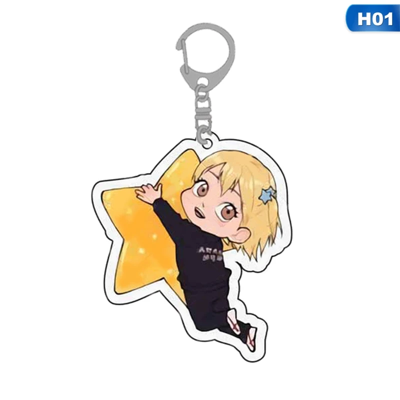 

Cute Japanese Anime Harajuku Keychain Acrylic Key Ring Chain Man Women Bags Pendant Key Chain