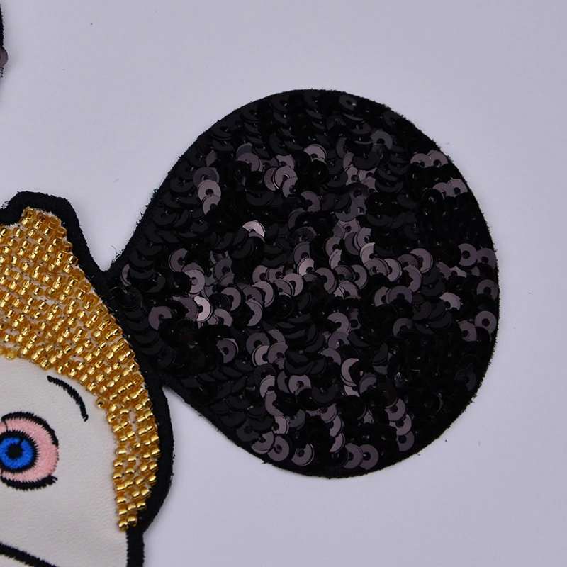 Микки Маус блестки вышитая бисером нашивка стильная мультяшная крыса