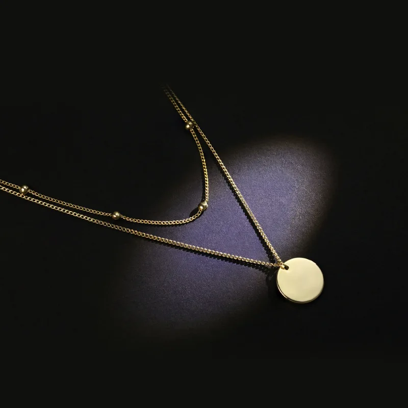 NPKDS корейское Двухслойное ожерелье чокер с монетами для женщин сексуальная