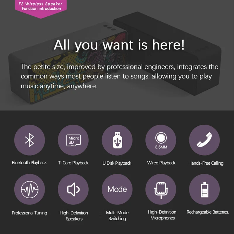 Портативная Bluetooth-Колонка 5 0 стерео TWS Колонка s 10 м Диапазон уличная вечевечерние