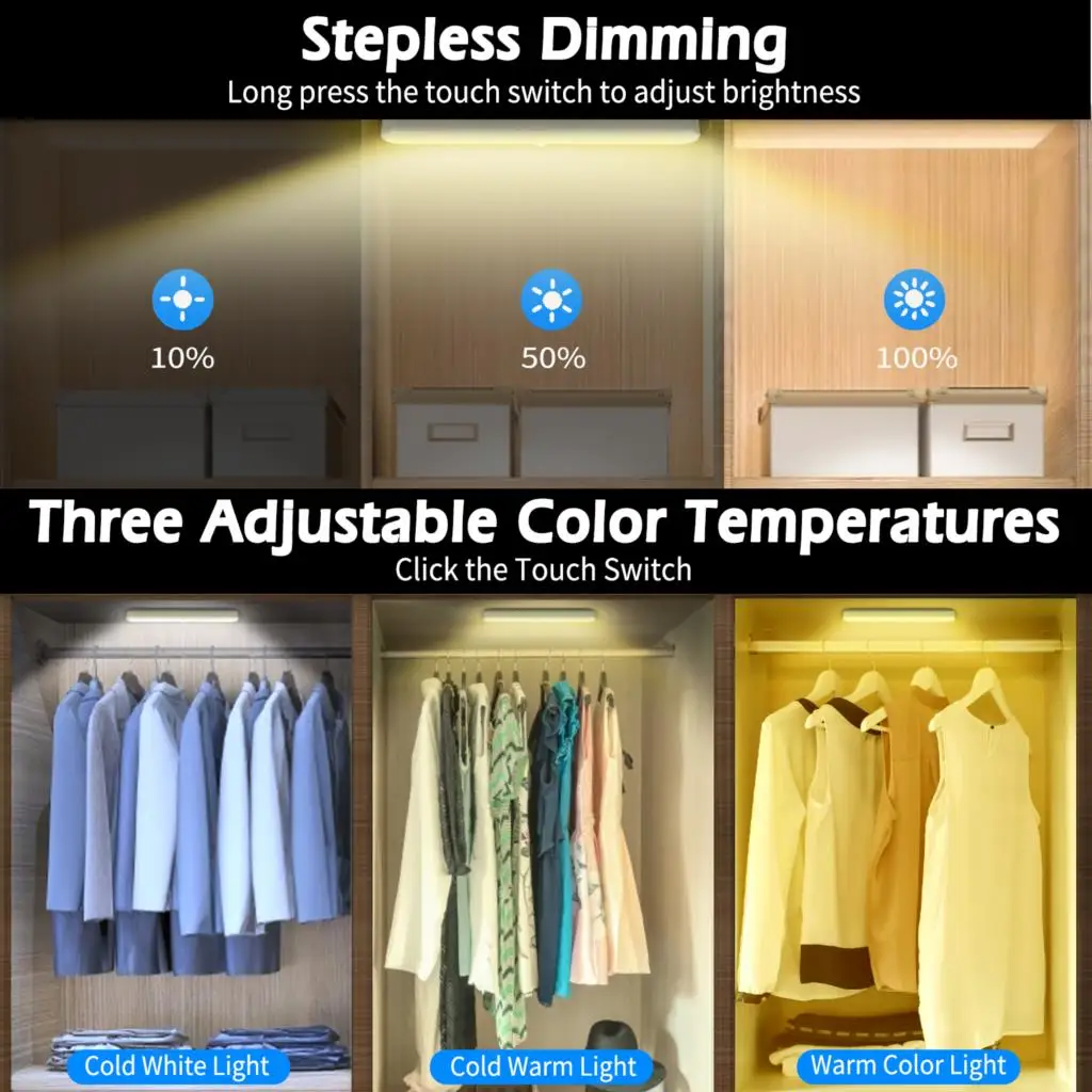 Night Light Wireless Motion Sensor USB Rechargeable LED Lamp Smart Backlight for Cabinets Kitchen Bedroom | Освещение