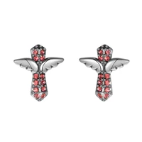 gw bee pink stud earrings for women 925 sterling silver angel wings cute career womens earrings fine jewelry er1024h20