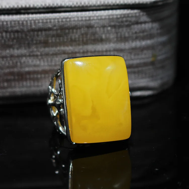 Натуральное Янтарное кольцо с 925 пробы Серебряное женские и мужские кольца