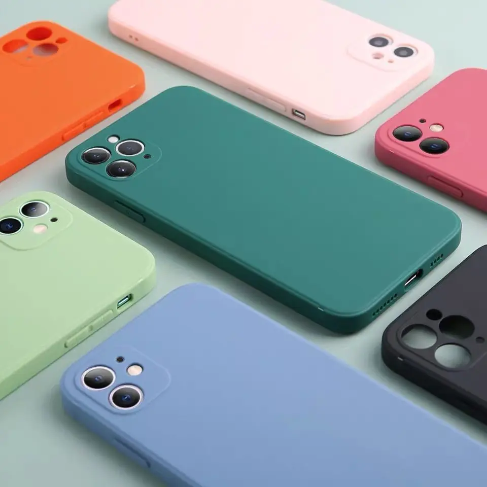 

Simple straight side for iPhone12 11 pro 678plus xs xr max for iPhone case soft silicone solid color