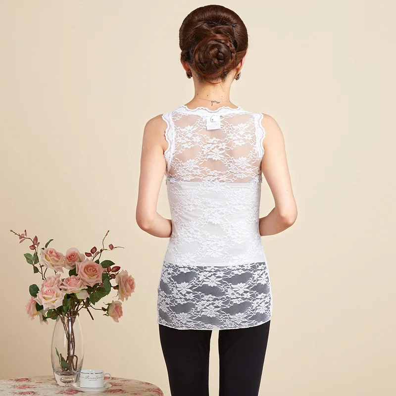 Женский облегающий жилет из хлопка и натурального шелка кружевной элегантный