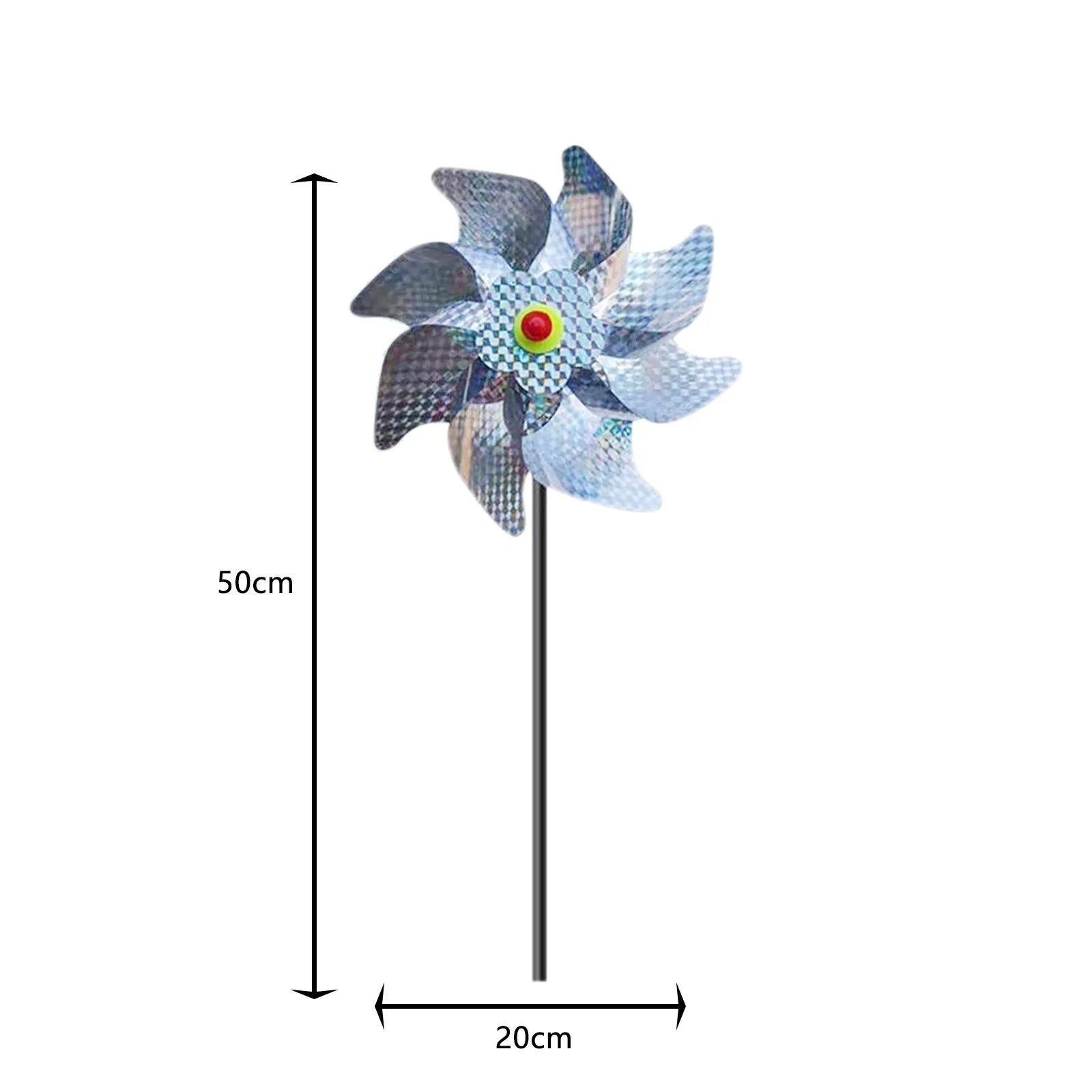

40# Garden Outdoor Bird Proofing Device Bird Scaring Magic Device Bird Repellent Windmill Repellent Windmill 8 Leaf Colorful