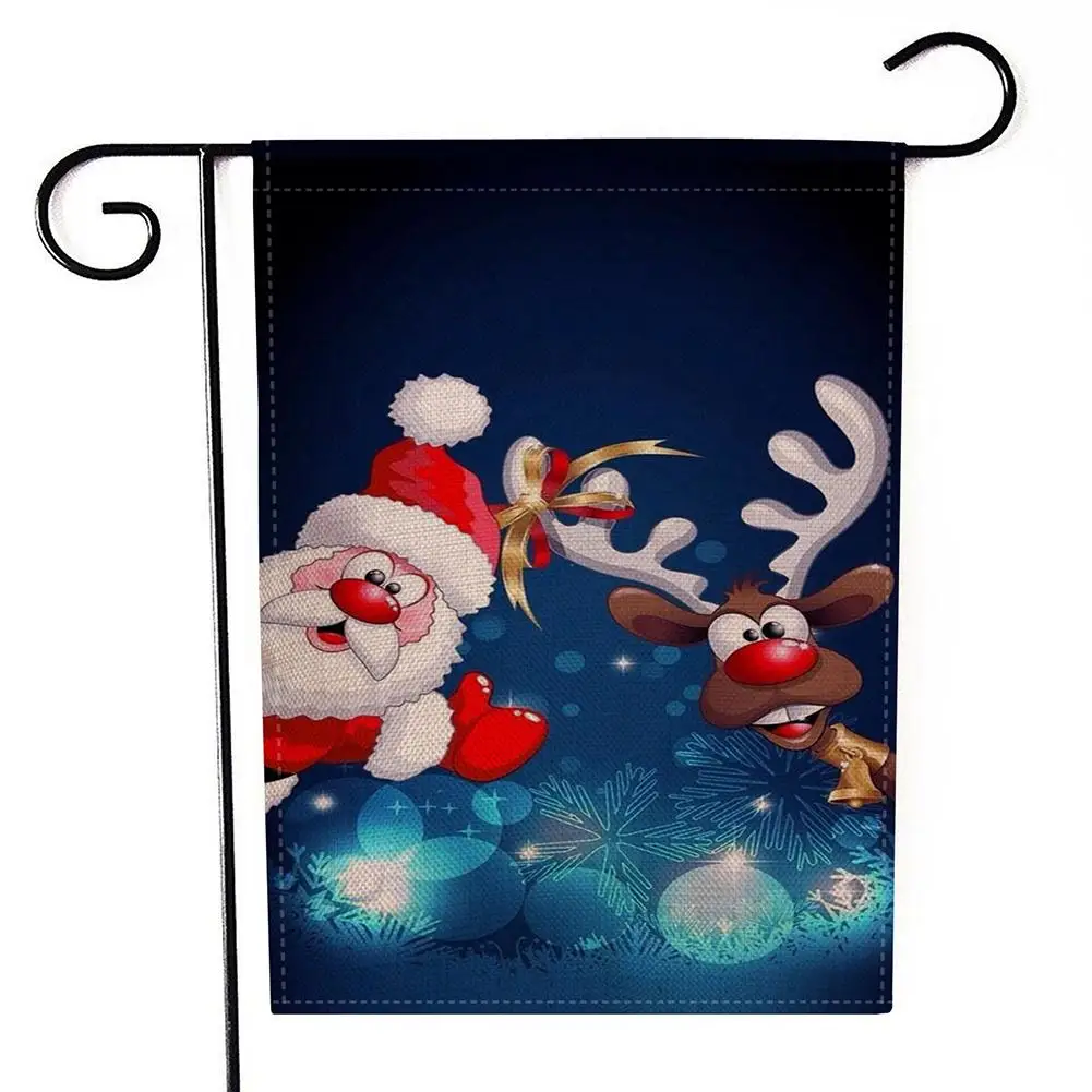 1 шт. украшение для рождественской вечеринки Садовый флаг двусторонний узор