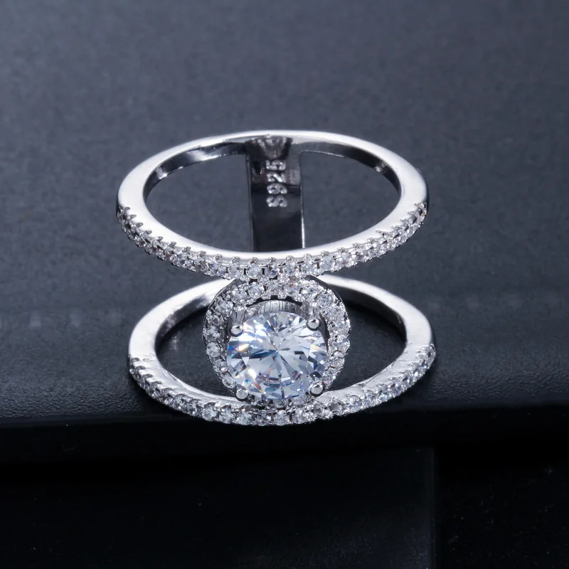 

2019 New Fashion Creative lover cz Ring Beautiful Crystal Wedding Ring For Women's Jewelry gift