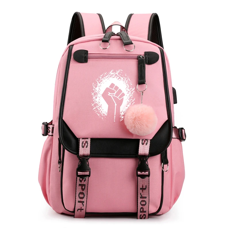 

Fist-Power Women Girls School Backpacks Anti Theft USB Charge Backpack Waterproof Bagpack School Bags Teenage Travel Bag