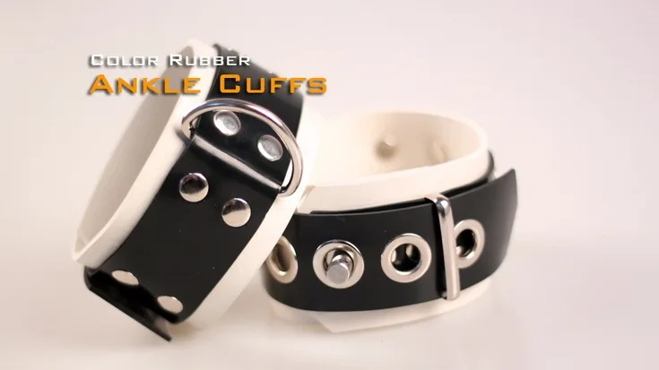 

100% Natural Latex Pure Handmade Rubber Ankle Cuffs Red The Alternative Slave Bandage Can Be Locked Rubber Fetish