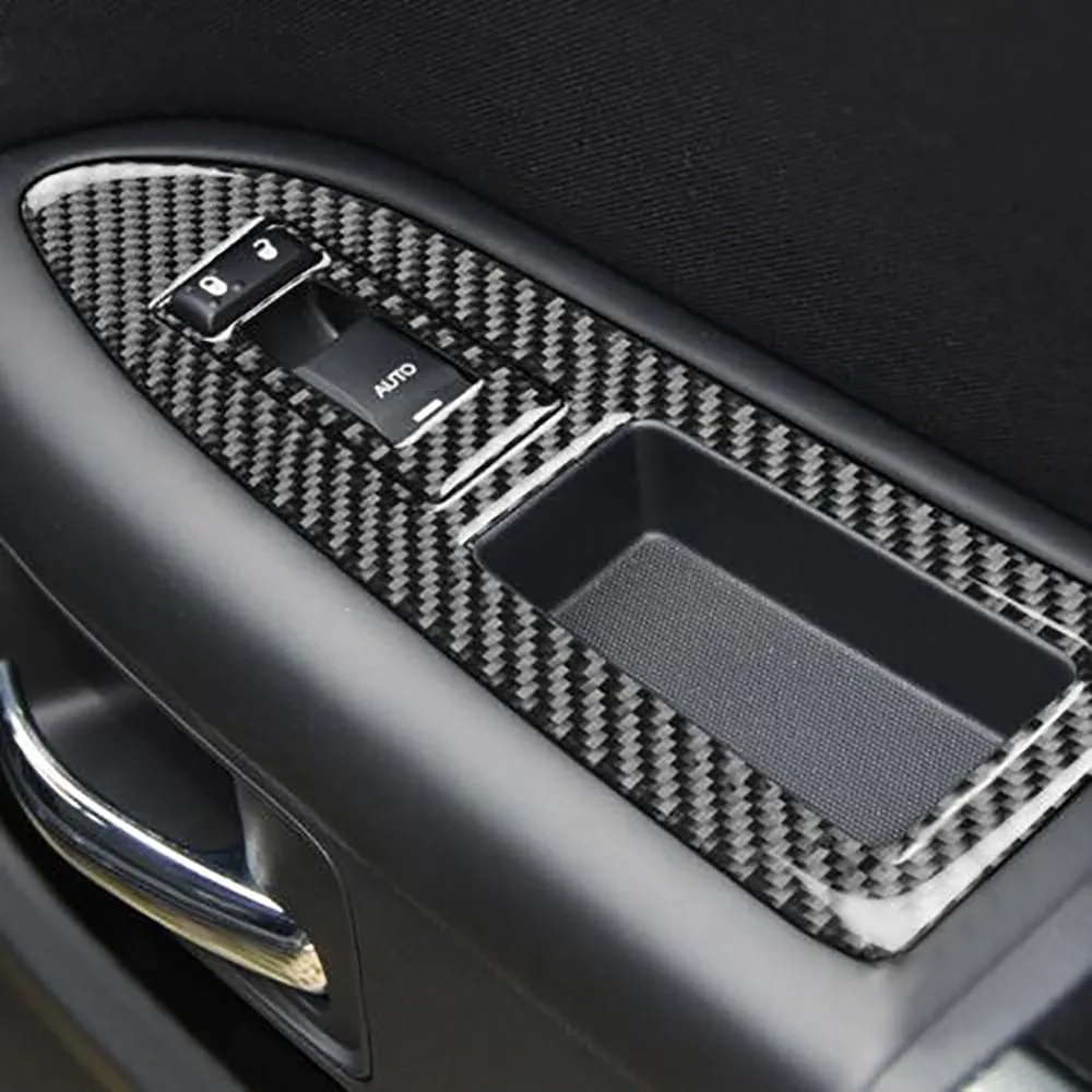 

4Pcs Set Panel Cover Window Lift Switch Carbon Fiber For Dodge Challenger 2008-2014 High Quality
