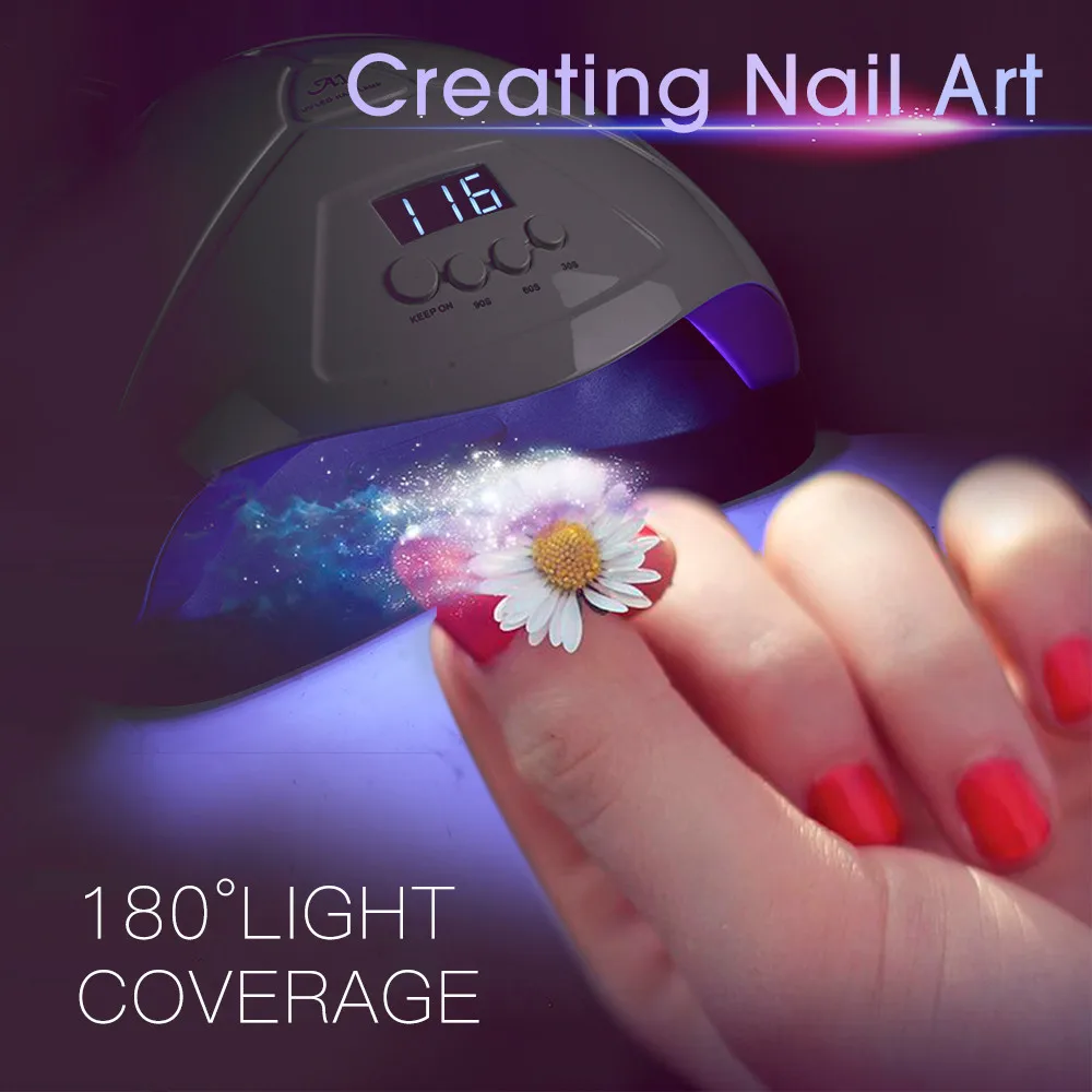 Новая лампа для гель-лака ногтей светодиодная УФ-лампа 72 Вт сушки фотолампа