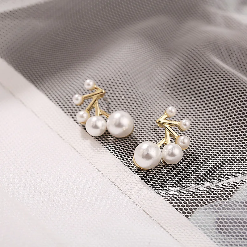В Корейском стиле Простые серьги с жемчугом для девочек модные женские