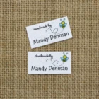 108 шт., этикетки для глажки на заказ, Индивидуальный бренд, логотип или текст, этикетки для одежды, тканевая этикетка с принтом на заказ (YT270)