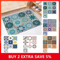 10pcs European Style Tiles Sticker Retro Pattern PVC Waterproof Renovation Wall Decals Kitchen Bathroom Self Adhesive Sticker