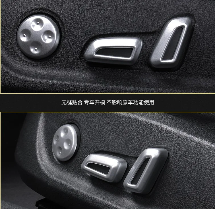 CAPQX для Audi A3, A4, B8, A5, A6, C7, C6, A7, Q3, Q5, хромированный переключатель регулировки сиденья для автомобиля, декоративная наклейка, накладка