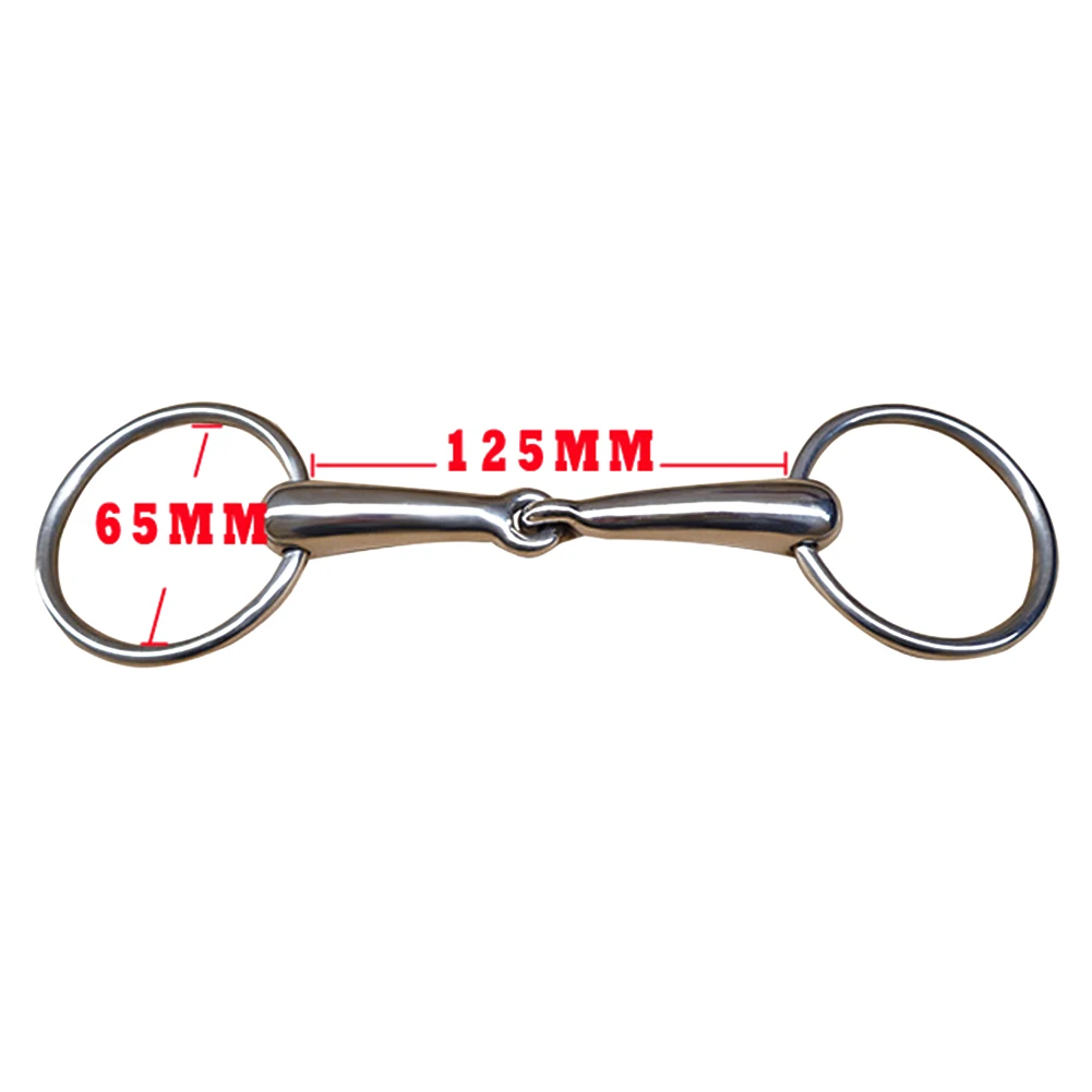 

Stainless Steel Accessories Polished Durable Mini Professional Horse Snaffle Bit Loose Ring Equipment Portable Curved Mouth
